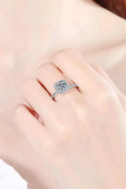 2 Carat Moissanite Square Halo Ring - Bad Moms Club
