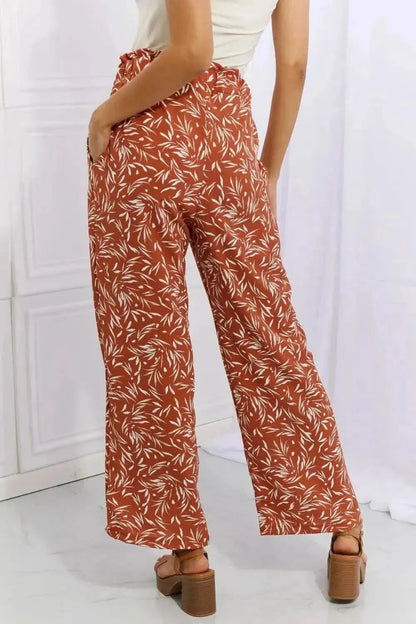 Heimish Right Angle Full Size Geometric Printed Pants in Red Orange - Bad Moms Club