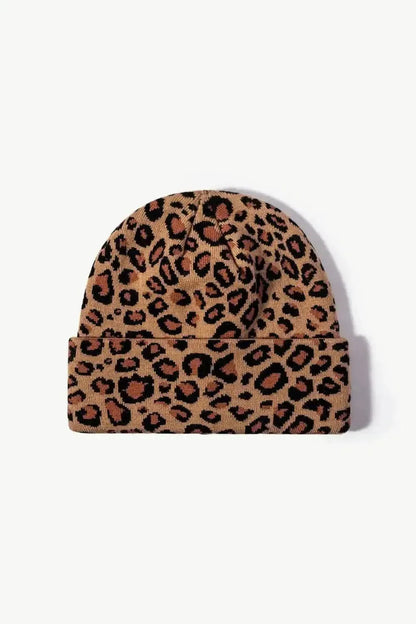 Leopard Pattern Cuffed Beanie - Bad Moms Club