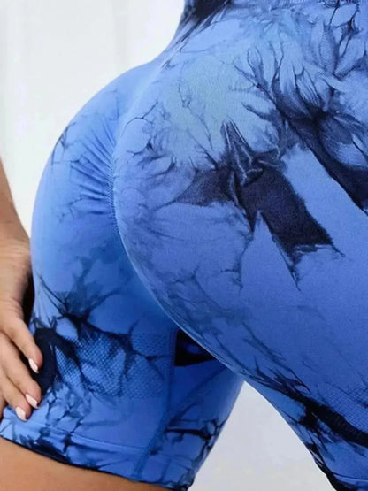 Tie-Dye High Waist Active Shorts - Bad Moms Club