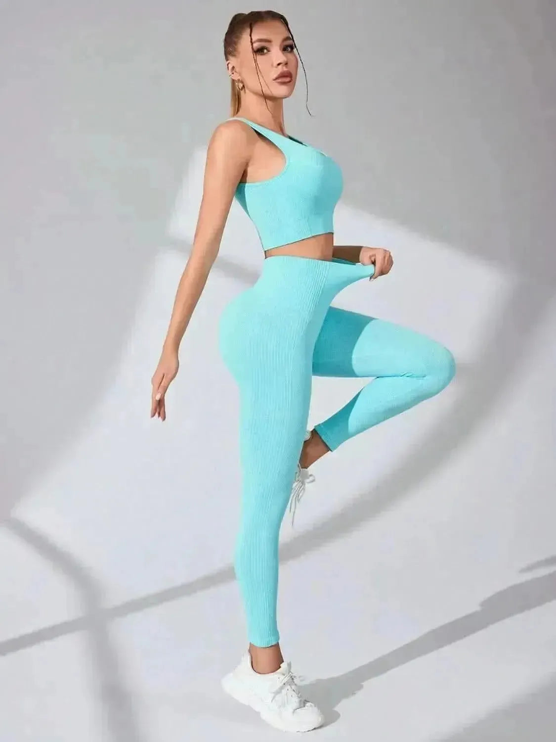 Scoop Neck Wide Strap Top and Pants Active Set - Bad Moms Club