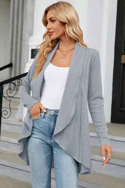 Open Front Long Sleeve Cardigan - Bad Moms Club