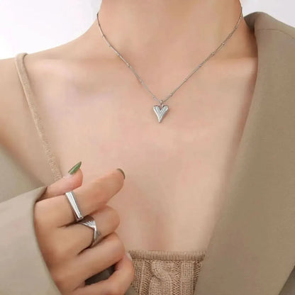 Titanium Steel Heart Pendant Necklace - Bad Moms Club