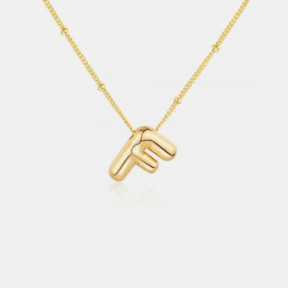 Gold-Plated Bubble Initial Necklace - Bad Moms Club