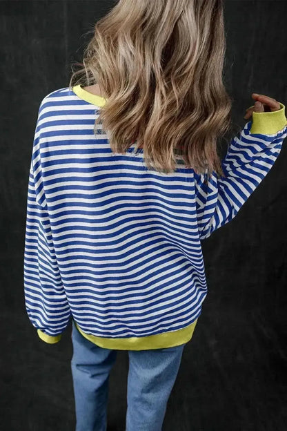 Pumpkin Striped Long Sleeve Sweatshirt - Bad Moms Club