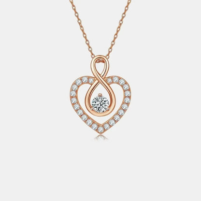 1 Carat Moissanite 925 Sterling Silver Heart Shape Necklace - Bad Moms Club