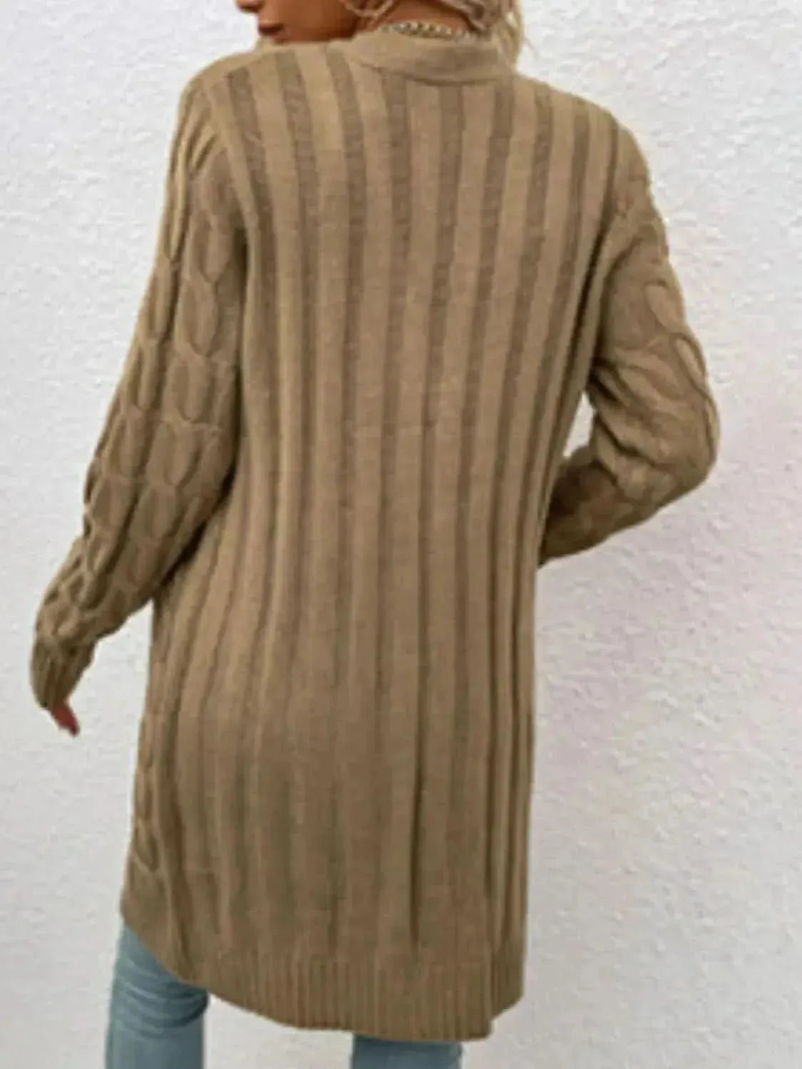 Cable-Knit Button Down Cardigan with Pockets - Bad Moms Club