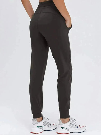 Double Take Tied Joggers with Pockets - Bad Moms Club