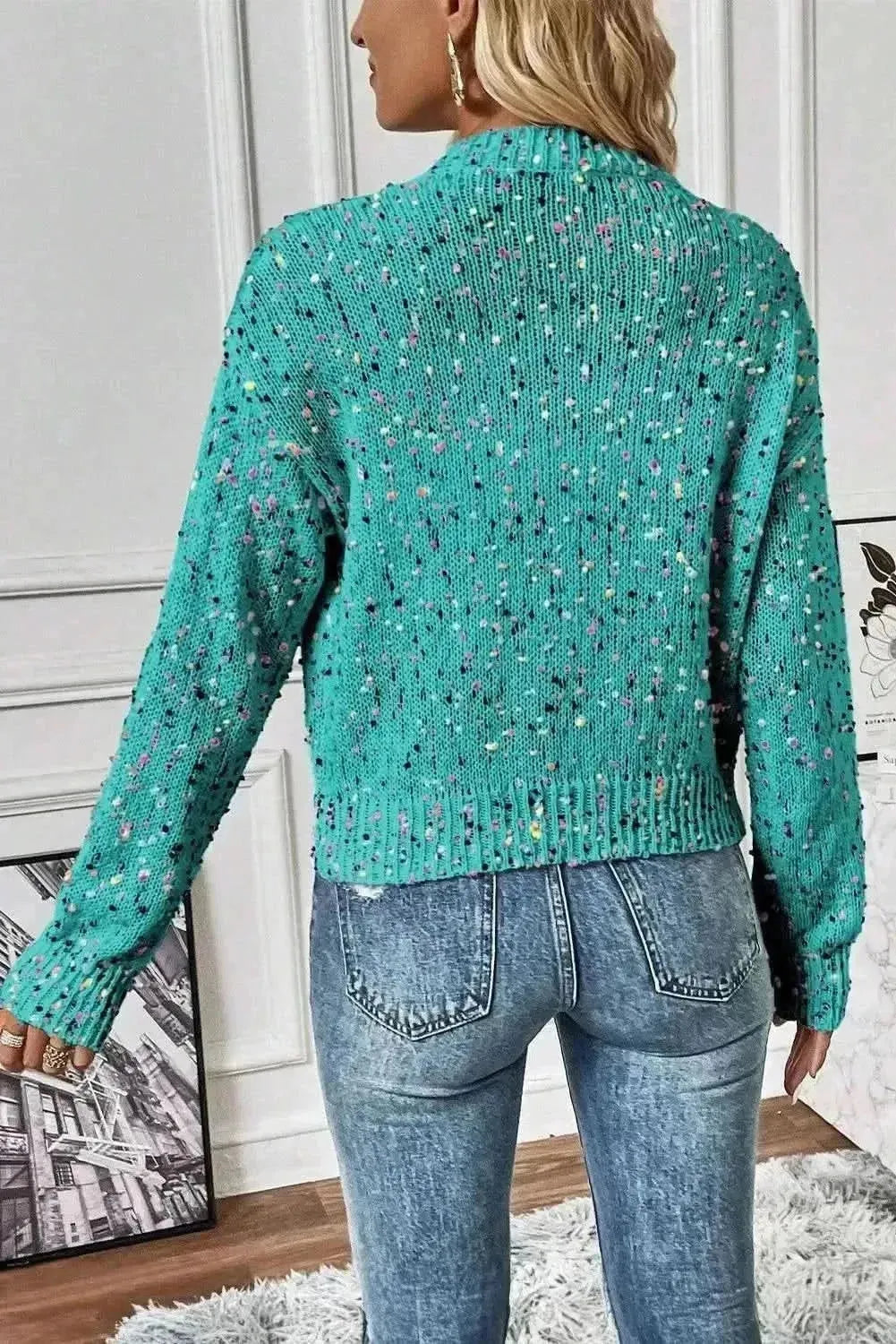Confetti Button Up Long Sleeve Cardigan - Bad Moms Club