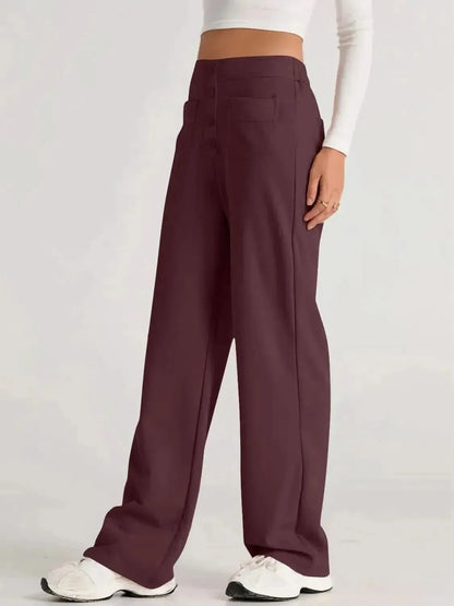High Waist Wide Leg Pants - Bad Moms Club