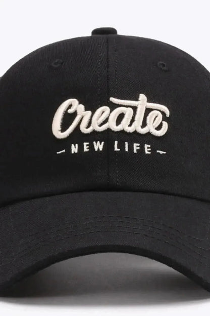 CREATE NEW LIFE Adjustable Cotton Baseball Cap - Bad Moms Club