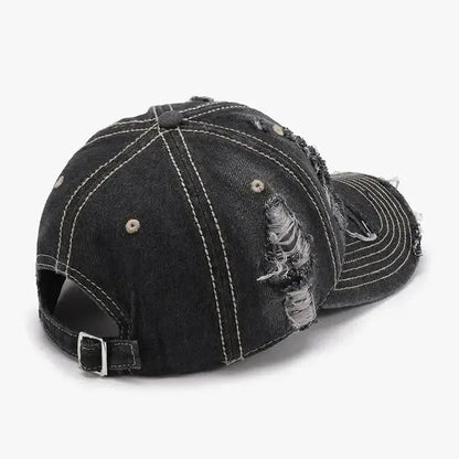 Distressed Adjustable Cotton Baseball Cap - Bad Moms Club