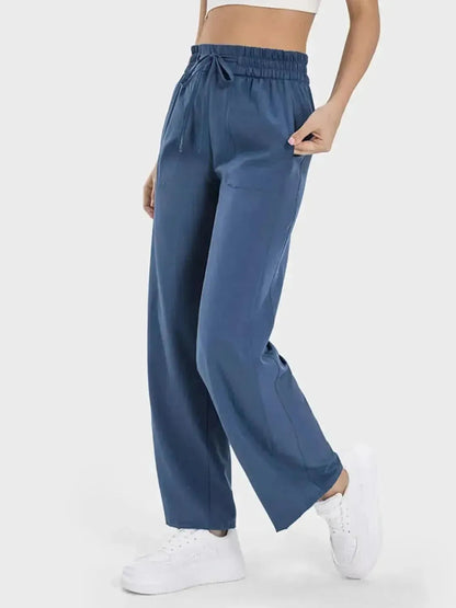 Drawstring Pocketed Active Pants - Bad Moms Club