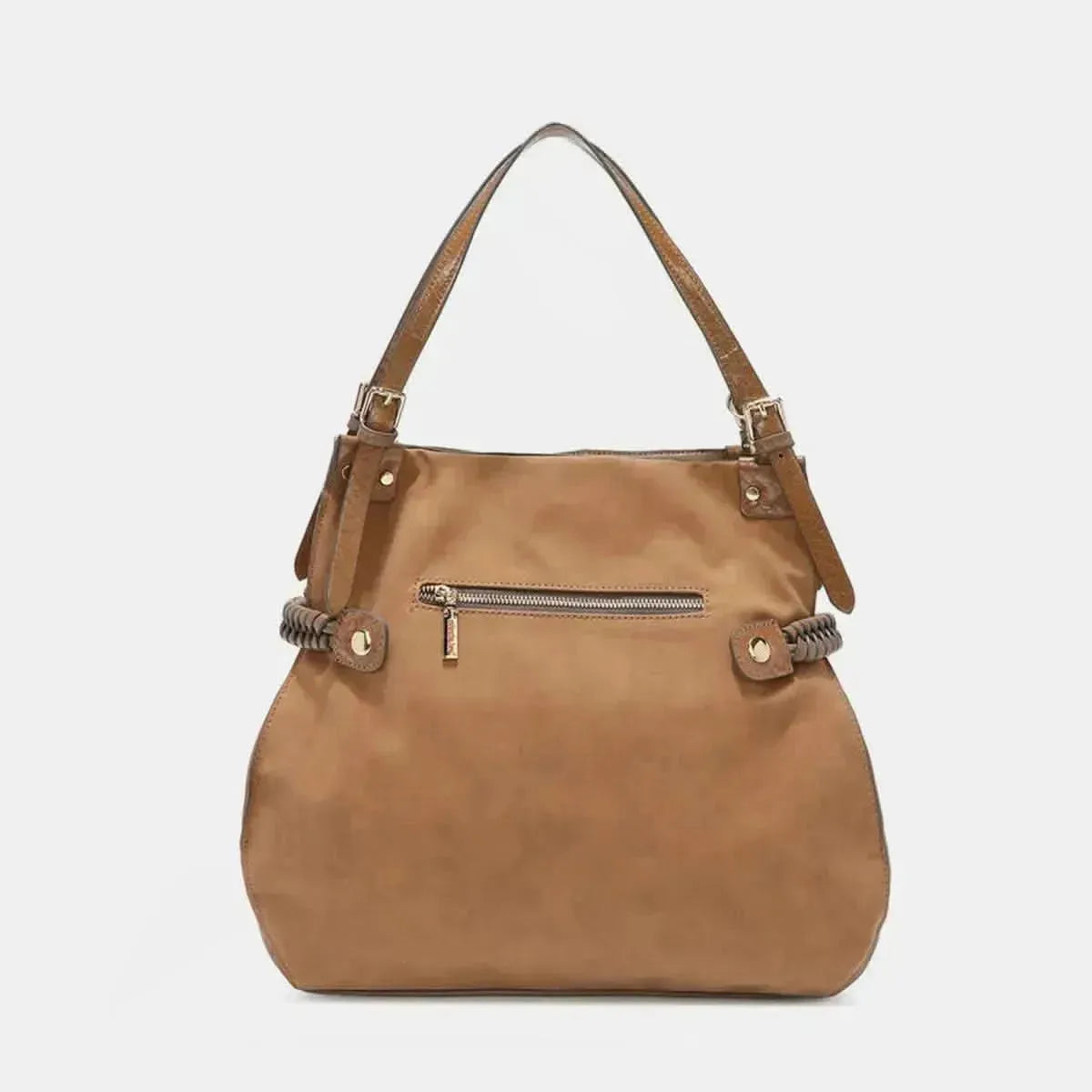 Nicole Lee USA Side Braided Tassel Inlaid Rhinestone Embroidery Hobo Bag - Bad Moms Club
