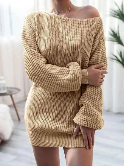 Rib-Knit Mini Sweater Dress - Bad Moms Club
