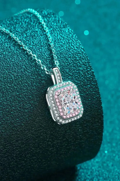 1 Carat Moissanite Geometric Pendant Chain Necklace - Bad Moms Club