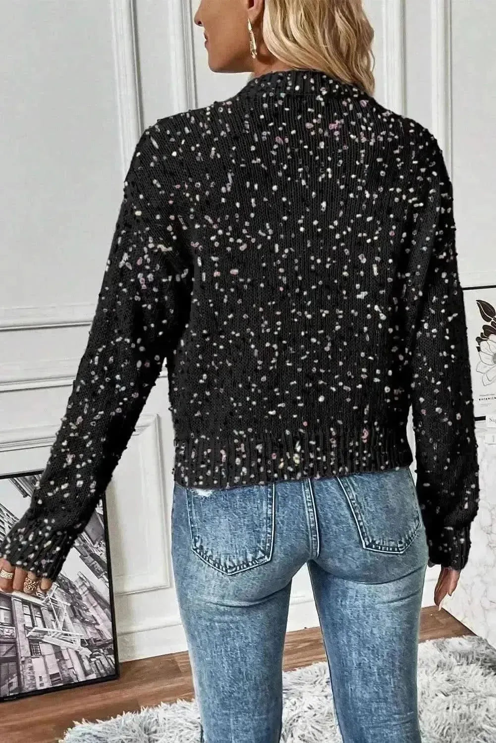 Confetti Button Up Long Sleeve Cardigan - Bad Moms Club