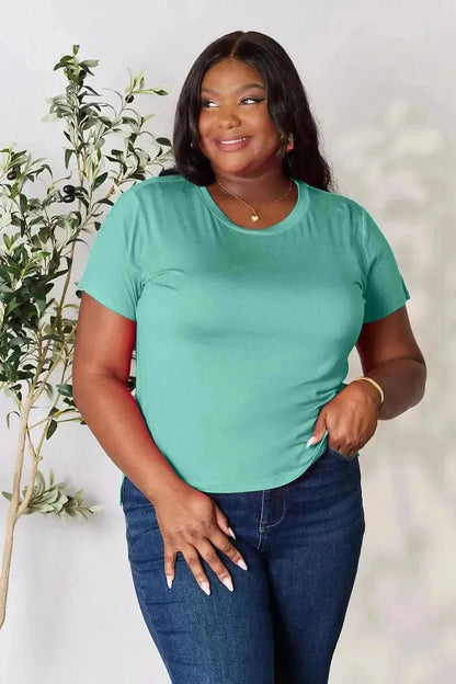 Basic Bae Full Size Round Neck Short Sleeve T-Shirt - Bad Moms Club