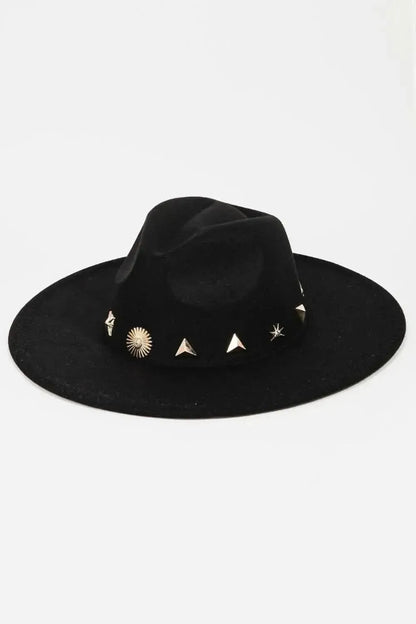 Fame Studded Sun Moon Star Fedora Hat - Bad Moms Club