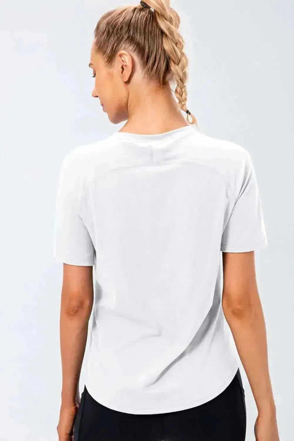 Round Neck Raglan Sleeve Active Tee - Bad Moms Club