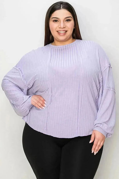 Basic Bae Full Size Ribbed Round Neck Long Sleeve T-Shirt - Bad Moms Club