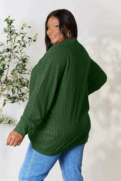 Basic Bae Full Size Ribbed Cocoon Cardigan - Bad Moms Club