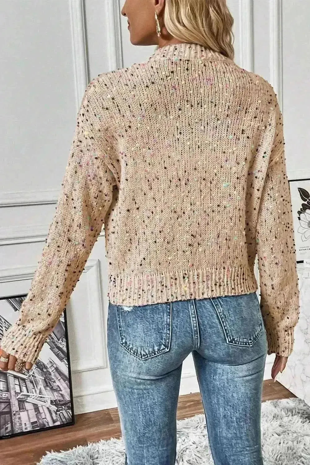 Confetti Button Up Long Sleeve Cardigan - Bad Moms Club