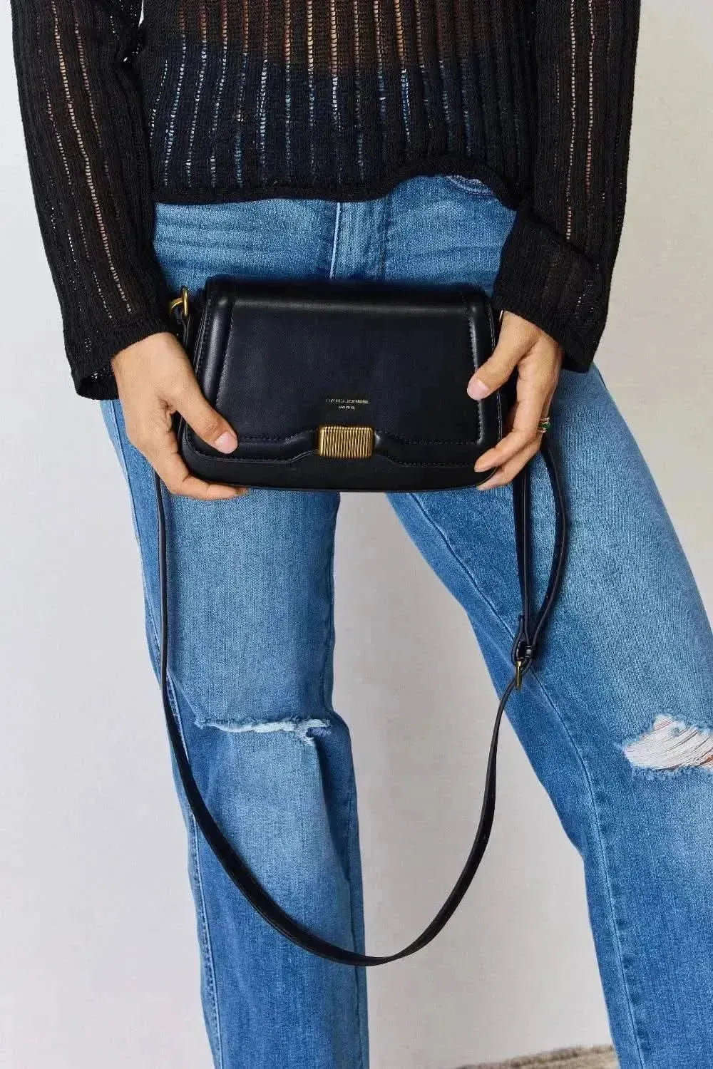 David Jones PU Leather Crossbody Bag - Bad Moms Club