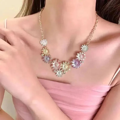 Alloy Rhinestone Daisy Necklace - Bad Moms Club