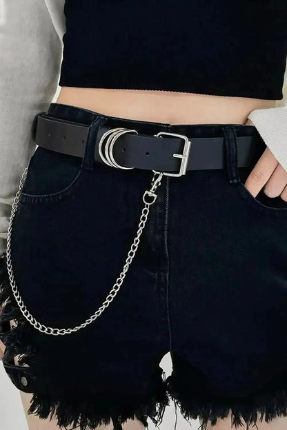 PU Leather Alloy Chain Belt - Bad Moms Club