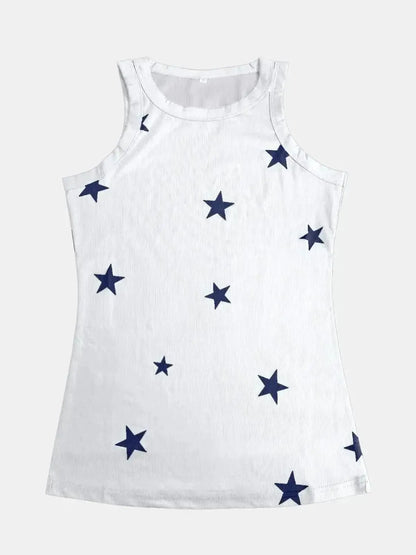 Full Size Star Round Neck Tank - Bad Moms Club