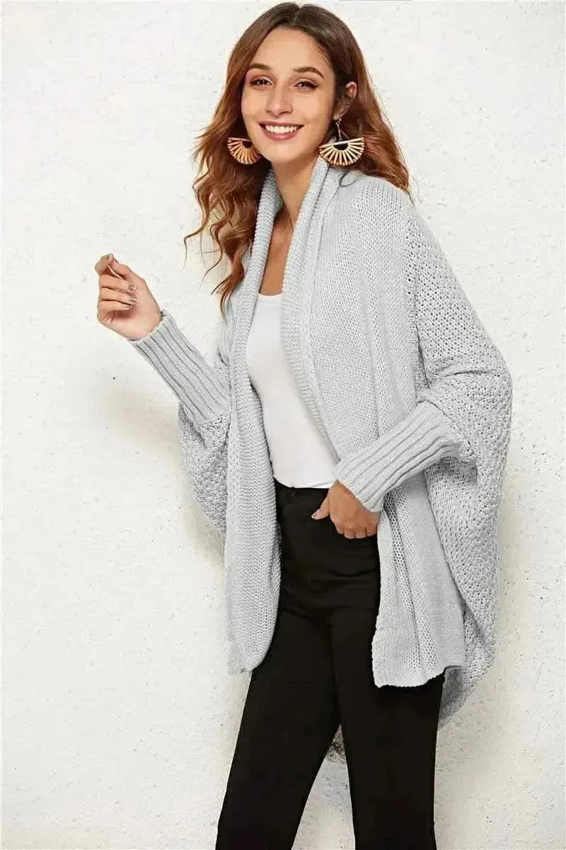 Open Front Dolman Sleeve Longline Cardigan - Bad Moms Club
