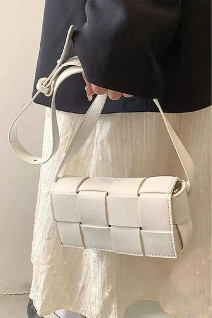 Zenana Vegan Leather Woven Crossbody Bag - Bad Moms Club
