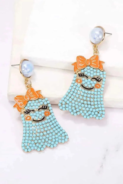 Smiling Ghost Shape Synthetic Pearl Earrings - Bad Moms Club