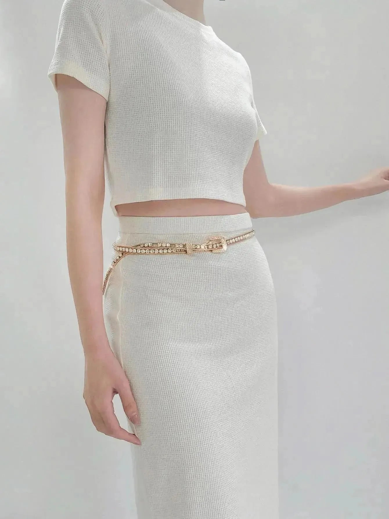 Rhinestone Metal Belt - Bad Moms Club