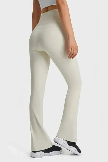 Elastic Waist Flare Yoga Pants - Bad Moms Club