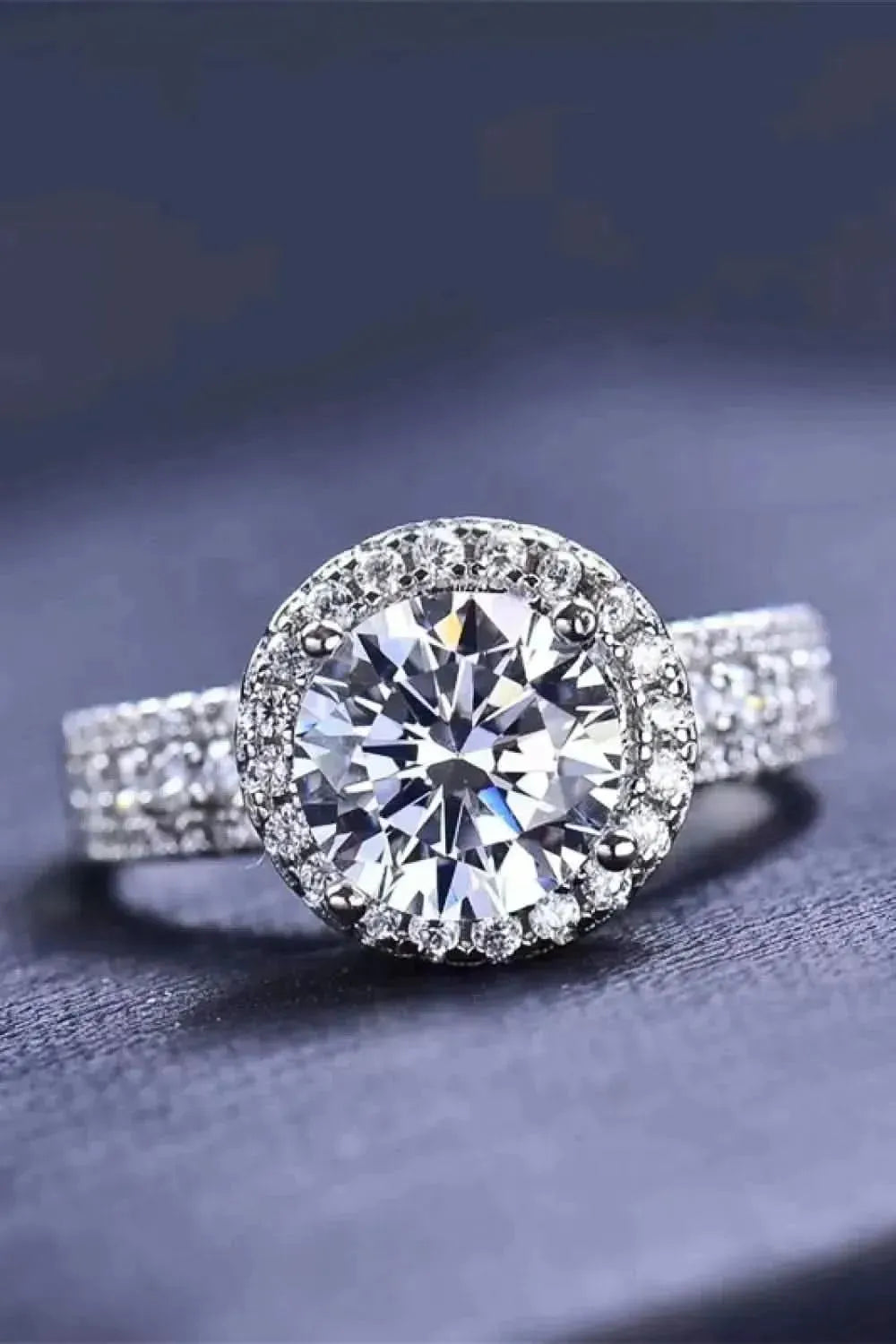Four-Prong 2 Carat Moissanite Round Ring - Bad Moms Club