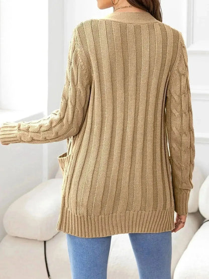 Button Down Cable-Knit Cardigan - Bad Moms Club
