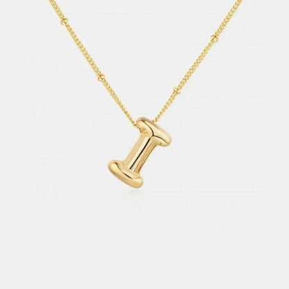 Gold-Plated Bubble Initial Necklace - Bad Moms Club