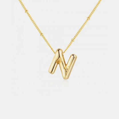 Gold-Plated Bubble Initial Necklace - Bad Moms Club