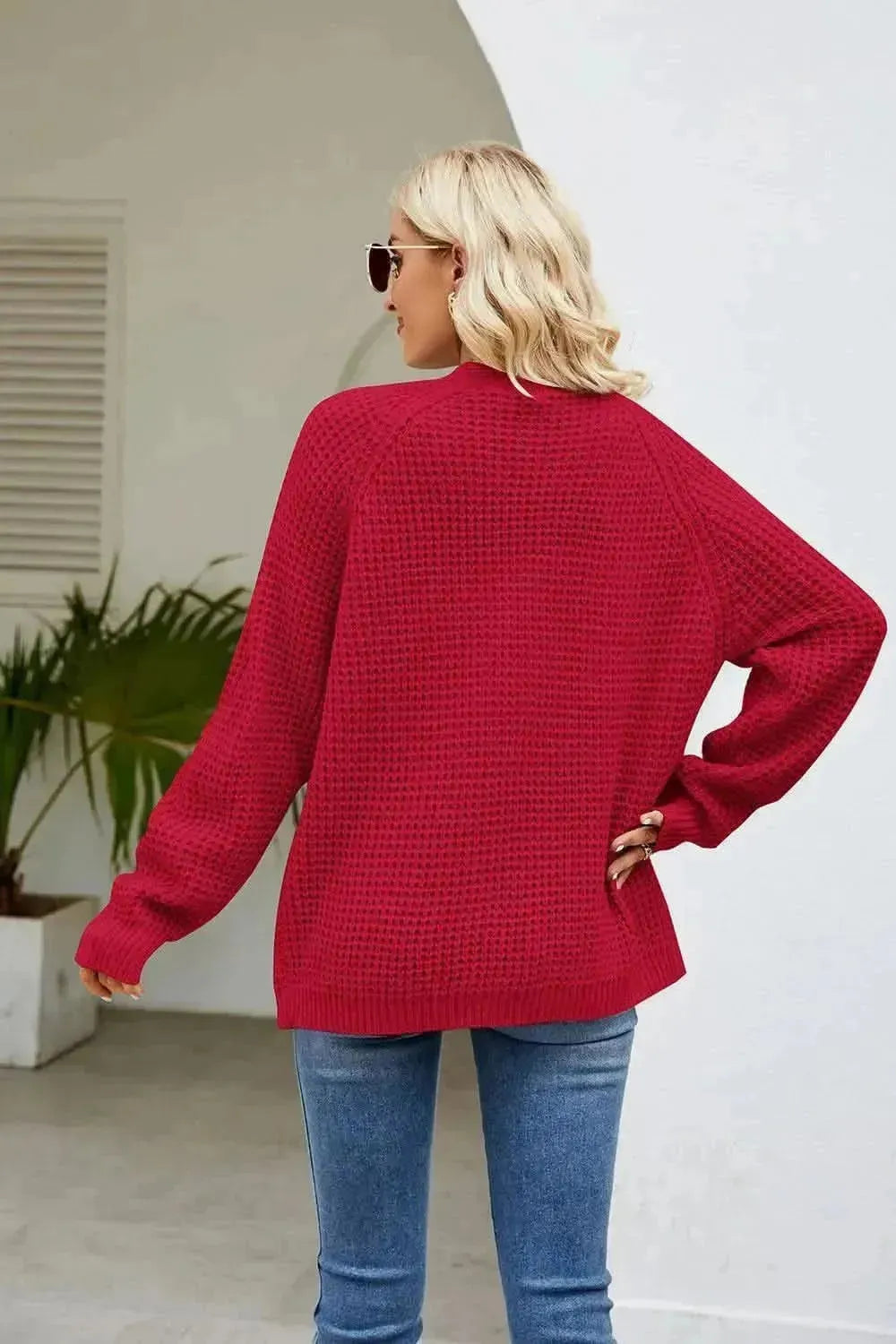 Open Front Long Sleeve Cardigan with Pockets - Bad Moms Club