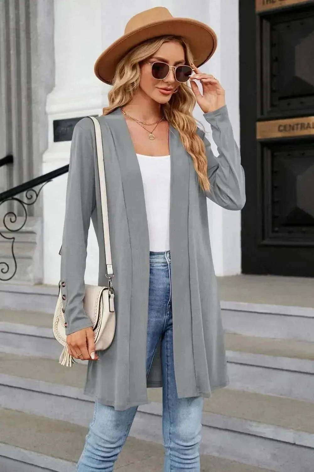 Long Sleeve Open Front Cardigan - Bad Moms Club