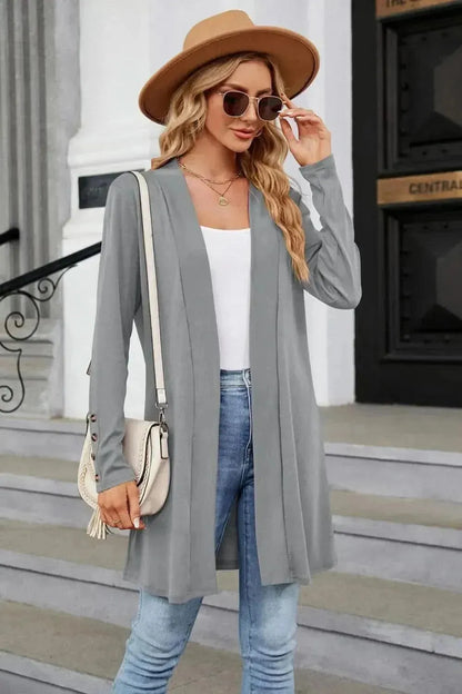 Long Sleeve Open Front Cardigan - Bad Moms Club