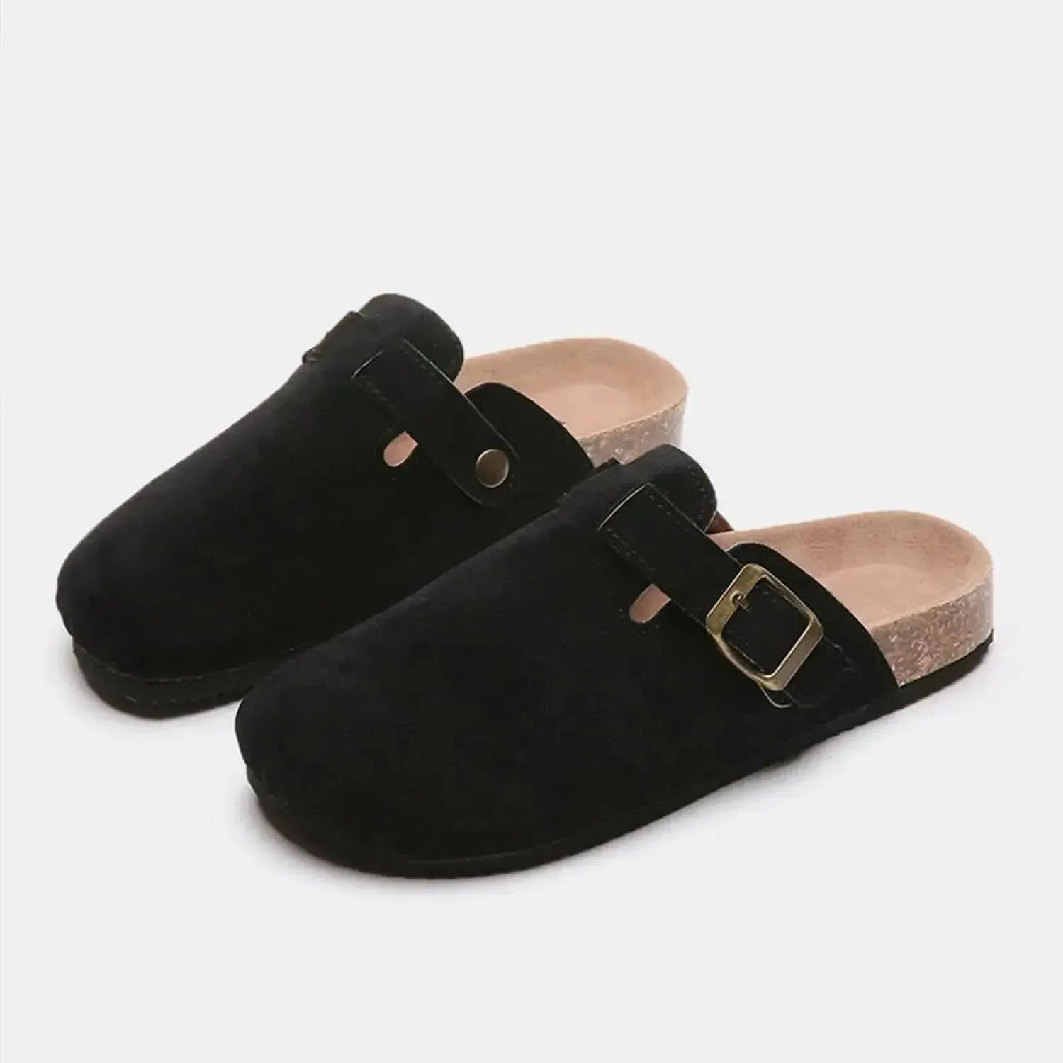 Suede Closed Toe Buckle Slide - Bad Moms Club