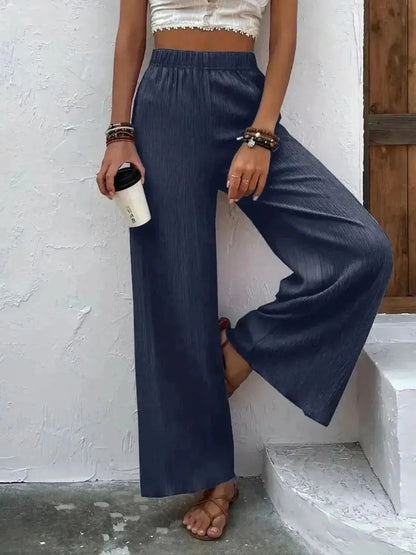 Full Size High Waist Wide Leg Pants - Bad Moms Club