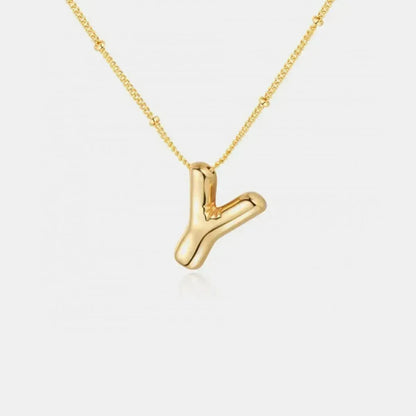 Gold-Plated Bubble Initial Necklace - Bad Moms Club