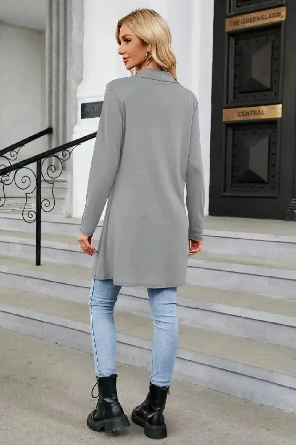 Long Sleeve Open Front Cardigan - Bad Moms Club