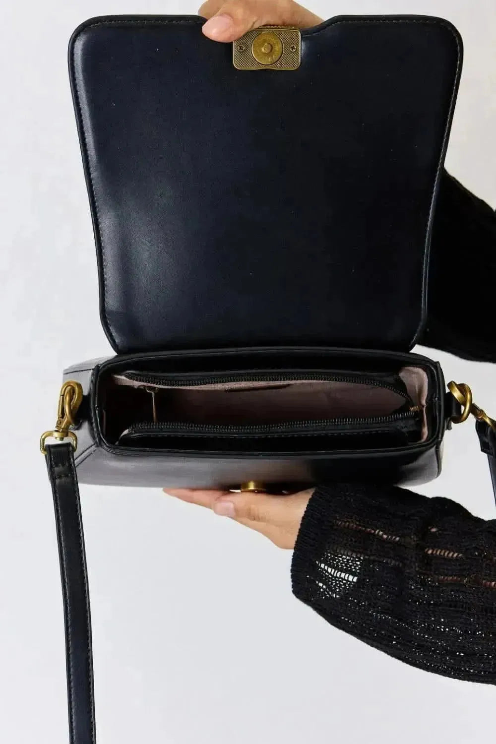 David Jones PU Leather Crossbody Bag - Bad Moms Club