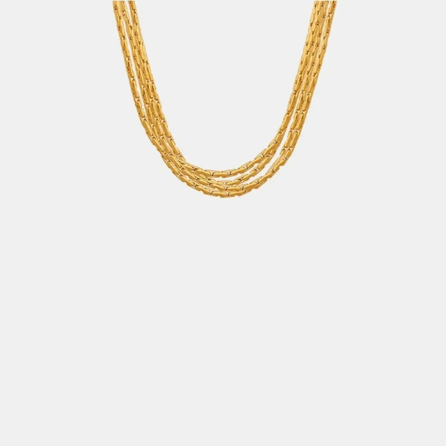 18K Gold-Plated Multi-Layer Clavicle Chain Necklace - Bad Moms Club