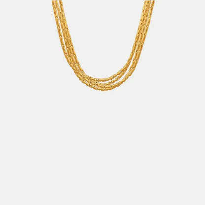 18K Gold-Plated Multi-Layer Clavicle Chain Necklace - Bad Moms Club